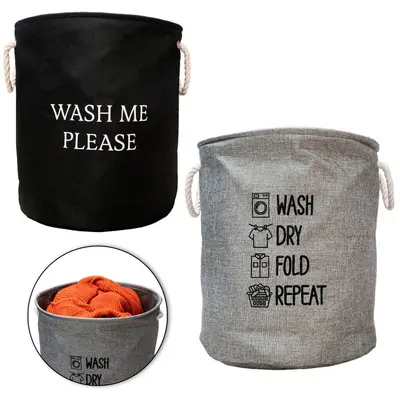CESTO ORGANIZADOR PARA ROUPAS REDONDO DOBRAVEL COM ALCA CASA NOBRE 45X40CM DE Ø