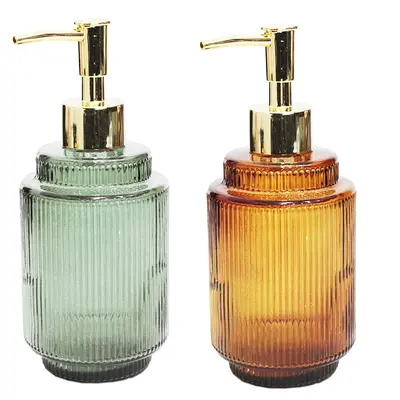 PORTA SABONETE LIQUIDO DE VIDRO REDONDO TRANSCOLOR 350ML