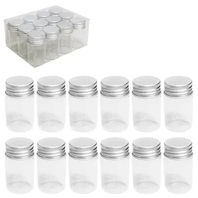 FRASCO / POTE DE VIDRO REDONDO COM TAMPA METAL 12 PECAS 25ML