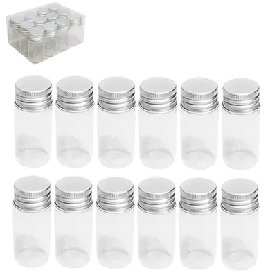 FRASCO / POTE DE VIDRO REDONDO COM TAMPA METAL 12 PECAS 40ML
