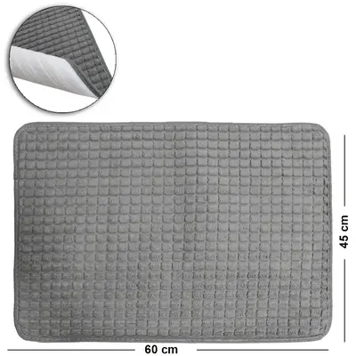 TAPETE DE PISO DE POLIESTER RETANGULAR ANTIDERRAPANTE 60X45CM