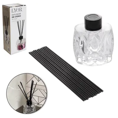 DIFUSOR DE AROMAS PARA AMBIENTES VASO DE VIDRO 8,5X7X5,5CM 100ML