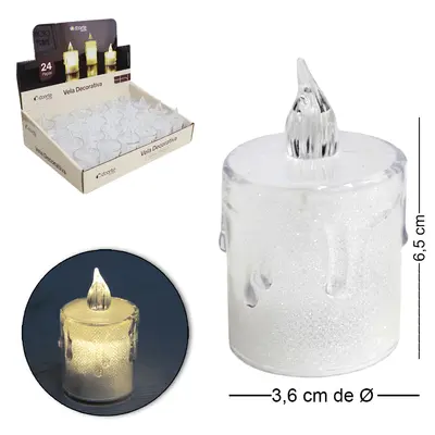 VELA DECORATIVA ELETRONICA DE LED A BATERIA 6,5X3,6CM DE Ø DP PLAY