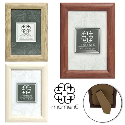PORTA RETRATO 10X15 COM MOLDURA DE MADEIRA MDF