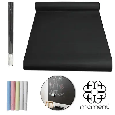 PAPEL DE PAREDE ROLO AUTOADESIVO QUADRO NEGRO CHALKBOARD COM 5 GIZ MOMENT 45CMX2M