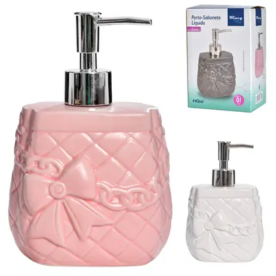 PORTA SABONETE LIQUIDO DE PORCELANA RETANGULAR LACO 440ML