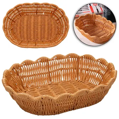 CESTA DE PLASTICO TIPO VIME OVAL TERRACO 25X18X8CM