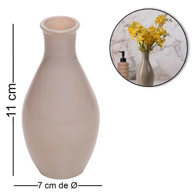 VASO DE VIDRO REDONDO DALIA CINZA 14,5X7CM DE Ø