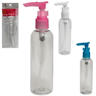 MINI PORTA SABONETE LIQUIDO DE PLASTICO PET REDONDO LISO 120ML