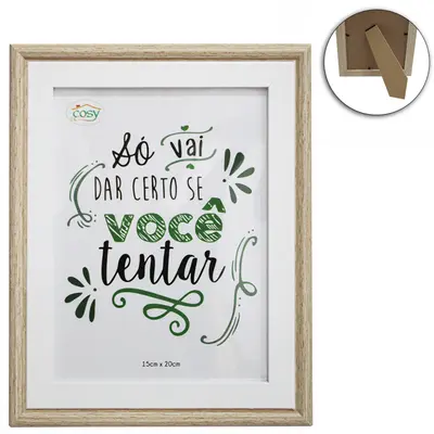 PORTA RETRATO 15X20 COM MOLDURA DE MADEIRA MDF TMD