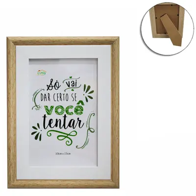 PORTA RETRATO 10X15 COM MOLDURA DE MADEIRA MDF TMD