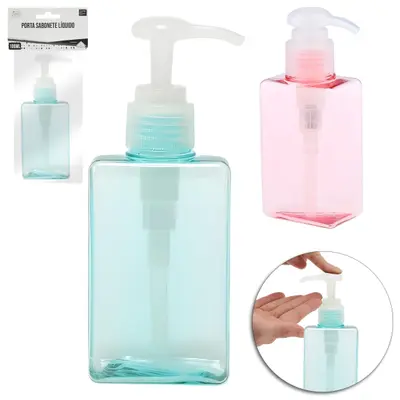DISPENSER PORTA SABONETE LIQUIDO DE PLASTICO RETANGULAR 100ML