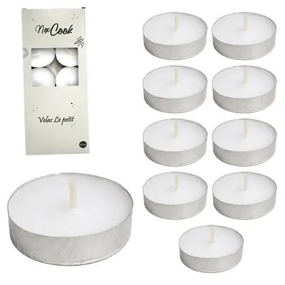 VELA DECORATIVA FLUTUANTE / RECHAUD BRANCA COM 10 PECAS 4CM DE Ø