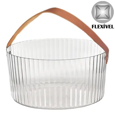 BALDE DE GELO DE PLASTICO PET FLEXIVEL COM ALCA LACUNA