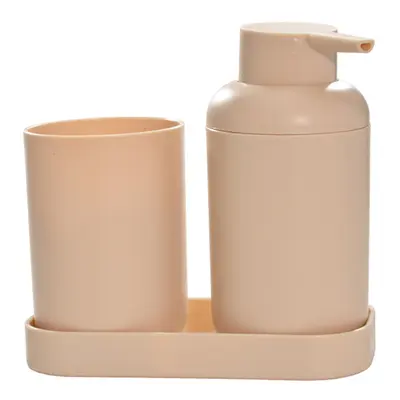 JOGO PARA BANHEIRO DE PLASTICO PRESTIGE BEGE COM 3 PECAS