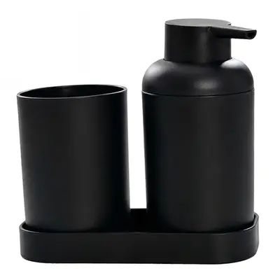 JOGO PARA BANHEIRO DE PLASTICO PRESTIGE PRETO COM 3 PECAS