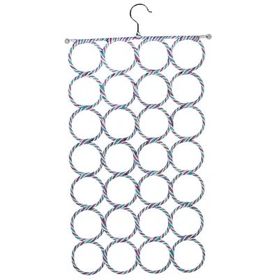 CABIDE ARAMADO REVESTIDO DE PAPEL COLORS COM 28 ARGOLAS PARA LENCO / CACHECOL 72,5X36,5CM