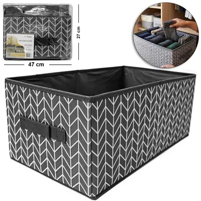 CAIXA ORGANIZADOR DE PVC / TNT DOBRAVEL MULTIUSO COM ALCA CASA NOBRE 47X27X20CM