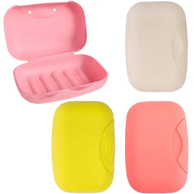 SABONETEIRA DE PIA DE PLASTICO RETANGULAR COM TRAVA + TAMPA 11,8X7,5X4,5CM