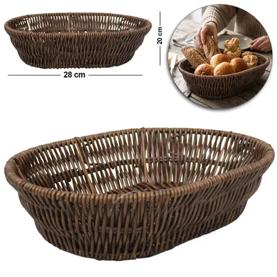 CESTA DE PLASTICO TIPO VIME OVAL 28X20X7CM