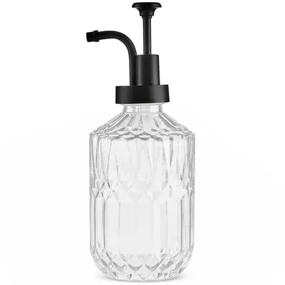 PORTA SABONETE LIQUIDO DE VIDRO REDONDO 350ML