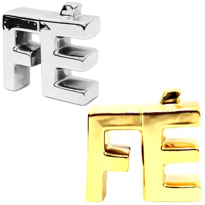 ENFEITE FE DE PORCELANA METALIZADO 10X9,5X3,5CM