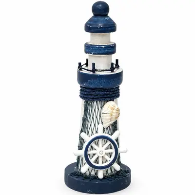ENFEITE DE MADEIRA FAROL 13,5X5CM DE Ø