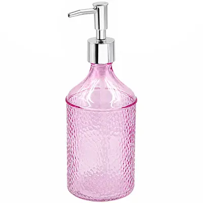 PORTA SABONETE LIQUIDO DE VIDRO REDONDO NEX HOME TRANSCOLOR 420ML