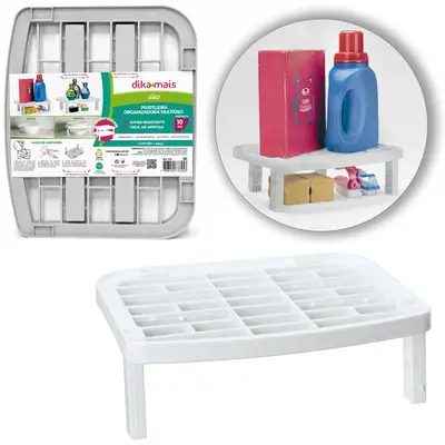 PRATELEIRA ORGANIZADOR DE PLASTICO RETANGULAR EMPILHAVEL EKO DIKAMAIS 26X21X8CM