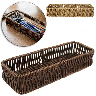 CESTO ORGANIZADOR DE PLASTICO TIPO VIME RETANGULAR 23X8X4CM