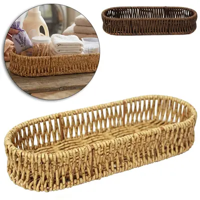 CESTO ORGANIZADOR DE PLASTICO TIPO VIME OVAL 24X9X4CM
