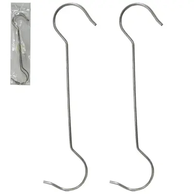 GANCHO ''S'' LONGO DE METAL / ACO 30CM COM 2 PECAS