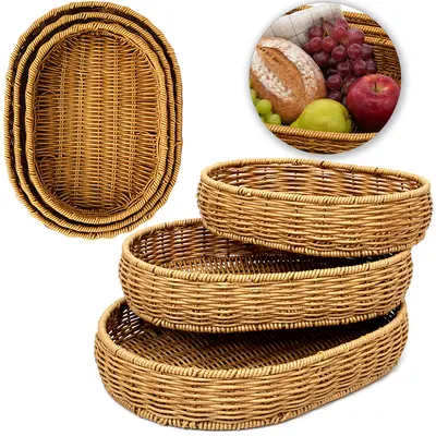 CESTA DE PLASTICO TIPO VIME OVAL 3 PECAS