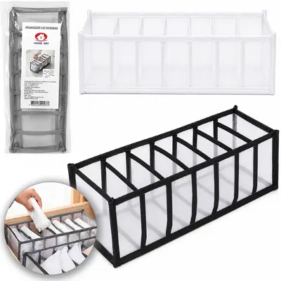 ORGANIZADOR DE POLIESTER TELADO DOBRAVEL ROUPAS INTIMAS 7 DIVISORIAS 32X12X12CM