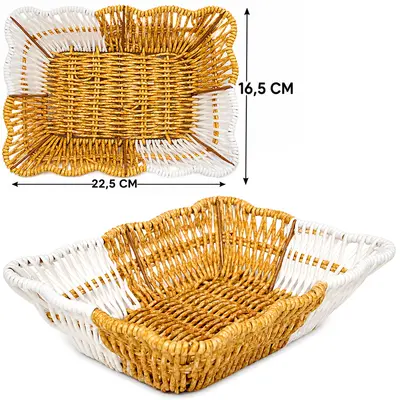 CESTA DE PLASTICO TIPO VIME RETANGULAR 22,5X16,5X6CM