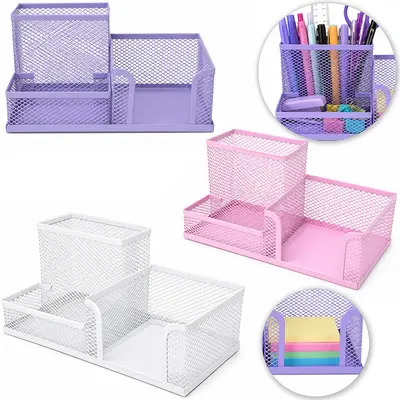 ORGANIZADOR MESA / PORTA CANETA / LAPIS / CLIPS E PAPEL ARAMADO 20,5X10,5X10CM