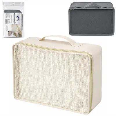 ORGANIZADOR DE POLIESTER PARA VIAGEM COM ZIPER 31X23,5X10,5CM