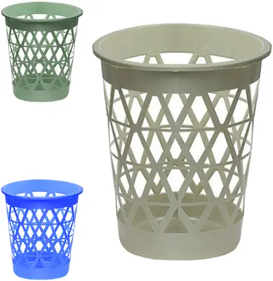 LIXEIRA CESTO DE PLASTICO REDONDO TELADO COLORS 10L 26,5X26,5CM DE Ø