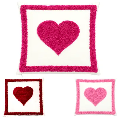 CAPA DE POLIESTER BORDADA PARA ALMOFADA AMOR CORACAO GAIA DECOR 45X45CM