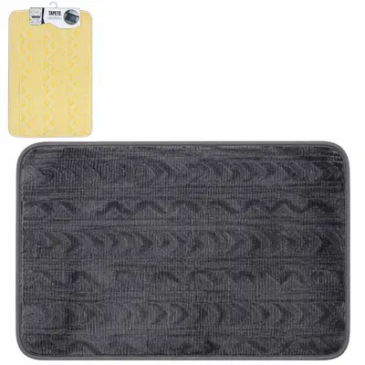 TAPETE DE PISO DE PELUCIA RETANGULAR ANTIDERRAPANTE 60X40CM