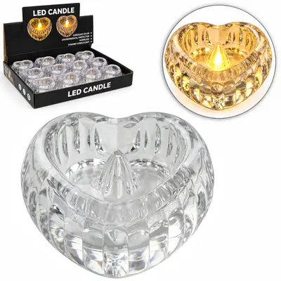VELA DECORATIVA ELETRONICA DE LED CORACAO A BATERIA 5,9X5,5X3,2CM DP PLAY