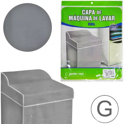 CAPA DE VINIL PARA MAQUINA DE LAVAR LISA GRANDE 91X69X66CM
