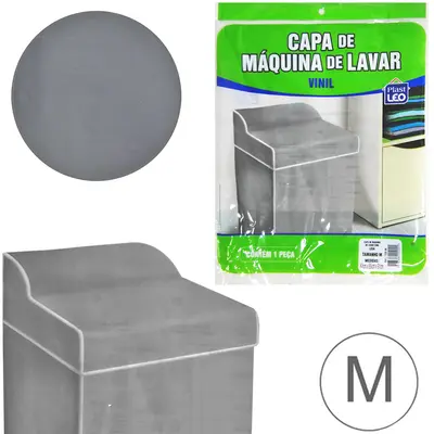 CAPA DE VINIL PARA MAQUINA DE LAVAR LISA MEDIA 91X65X62CM