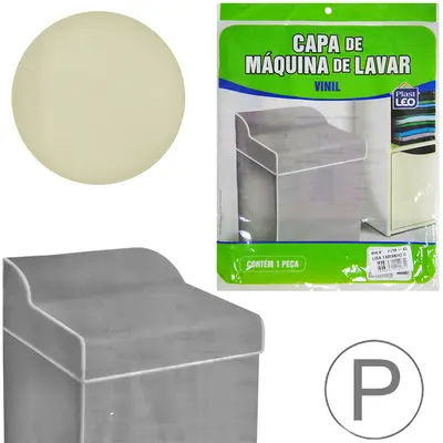 CAPA DE VINIL PARA MAQUINA DE LAVAR LISA PEQUENA 91X63X57CM