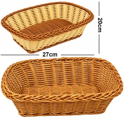 CESTA DE PLASTICO TIPO VIME RETANGULAR STIL DECOR M 27X20X7CM