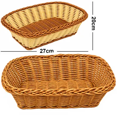 CESTA DE PLASTICO TIPO VIME OVAL STIL DECOR M 27X20X7CM