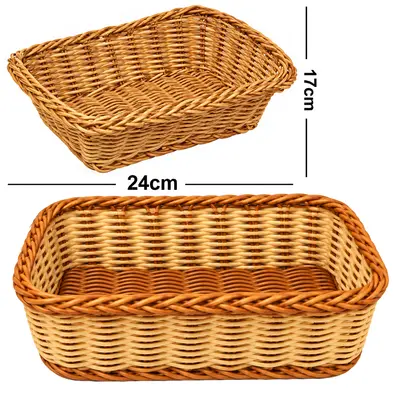 CESTA DE PLASTICO TIPO VIME RETANGULAR STIL DECOR P 24X17X6CM