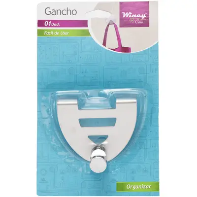CABIDE GANCHO DE INOX PARA PORTA 7X6X5CM NA CARTELA