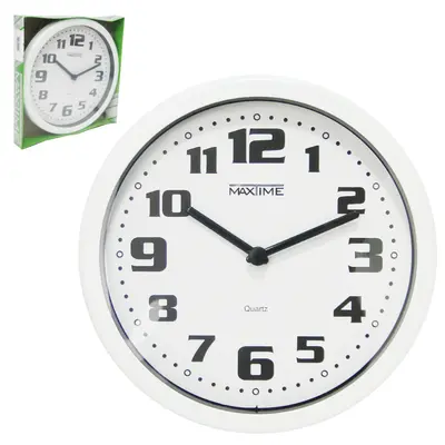 RELOGIO DE PAREDE REDONDO BRANCO ARABICO 24CM DE Ø