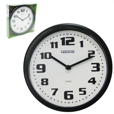 RELOGIO DE PAREDE REDONDO PRETO ARABICO 24CM DE Ø